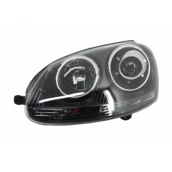 Μπροστινά Φανάρια Set Για Vw Golf V (5) 03-08 Bi-Xenon Projectors GTI / R32 Look Μαύρα H7/H7 Με Μοτέρ & E-Mark Carner