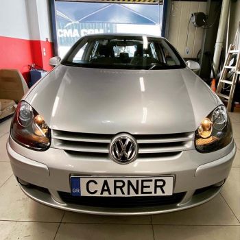 Μπροστινά Φανάρια Set Για Vw Golf V (5) 03-08 Bi-Xenon Projectors GTI / R32 Look Μαύρα H7/H7 Με Μοτέρ & E-Mark Carner