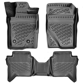 Πατάκια Σκαφάκια 3D Από Λάστιχο TPE Για Ford Ranger & Raptor T9 2023+ Rizline 4 Τεμάχια Μαύρα