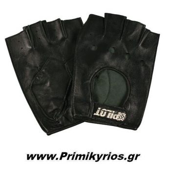 Δερμάτινα Γάντια Μισά Μαύρα