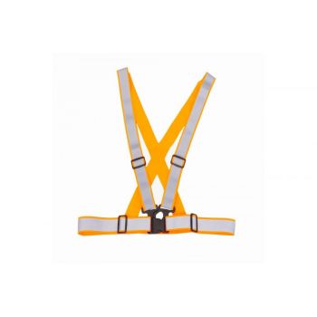 ΖΩΝΗ ΑΣΦΑΛΕΙΑΣ ΑΝΑΚΛΑΣΤΙΚΗ ΜΕ ΧΙΑΣΤΙ ΤΙΡΑΝΤΕΣ ΠΟΡΤΟΚΑΛΙ (ΦΩΣΦΟΡΙΖΕ/ΠΟΛΥΕΣΤΕΡΙΚΟ) AMIO -  1 ΤΕΜ.