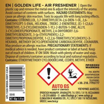 Αρωματικό Αυτοκινήτου Κονσέρβα Feral Με Άρωμα Golden Life 40gr