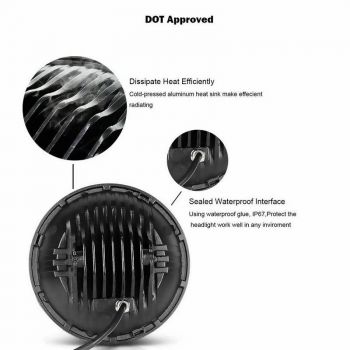 Μπροστινά Φανάρια Set Για Jeep Wrangler 96+ / Mercedes-Benz G-Class W463 / Hummer H1/H2 / Harley-Davidson Led Angel Eyes / DRL Projectors Μαύρα 13 led 2 Τεμάχια