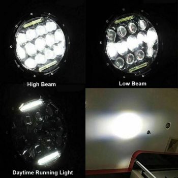 Μπροστινά Φανάρια Set Για Jeep Wrangler 96+ / Mercedes-Benz G-Class W463 / Hummer H1/H2 / Harley-Davidson Led Angel Eyes / DRL Projectors Μαύρα 13 led 2 Τεμάχια