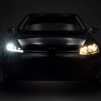 Μπροστινά Φανάρια Set Για Vw Golf VII (7) 12-17 DRL Full Led Halogen Version Black/Chrome LEDHL103-CM RHD (Δεξιοτίμονα) Osram Ledriving