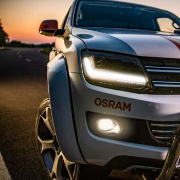 Μπροστινά Φανάρια Set Για Vw Amarok 2010+ DRL Full Led Halogen Version Μαύρα LEDHL107-BK RHD (Δεξιοτίμονα) Osram Ledriving