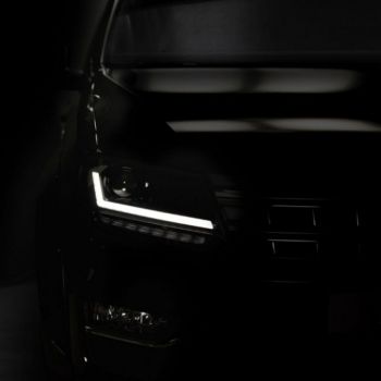 Μπροστινά Φανάρια Set Για Vw Amarok 2010+ DRL Full Led Halogen Version Μαύρα LEDHL107-BK RHD (Δεξιοτίμονα) Osram Ledriving