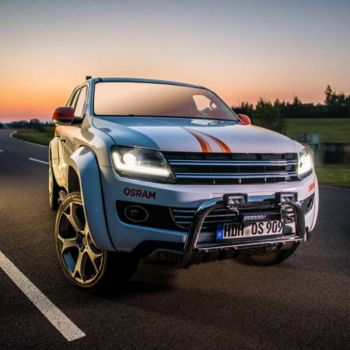 Μπροστινά Φανάρια Set Για Vw Amarok 2010+ DRL Full Led Halogen Version Μαύρα LEDHL107-BK RHD (Δεξιοτίμονα) Osram Ledriving