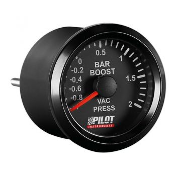 ΜΠΑΡΟΜΕΤΡΟ ΑΝΑΛΟΓΙΚΟ ΜΑΥΡΟ ΜΕ ΛΕΥΚΟ ΦΩΣ BLACK ANALOGUE SERIES 9-32V 52mm