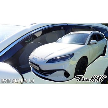 Heko - Ανεμοθράυστες για Byd Seal 6 5 Doors 24+ Σετ Αυτοκινήτου Απο Εύκαμπτο Φιμέ Πλαστικό - 4 τεμ. (ΑΝΕΜ.SET11317)