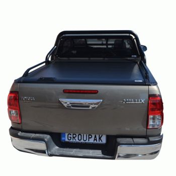 ΚΑΠΑΚΙ ΚΑΡΟΤΣΑΣ ΡΟΛΟ ΑΛΟΥΜΙΝΙΟΥ ΜΕ ΒΑΡΕΟΣ ΤΥΠΟΥ BLACK-INOX ROLL-BAR, ΑΨΙΔΑ ΤΖΑΜΙΟΥ ΚΑΙ ΚΟΥΠΑΣΤΕΣ TEK 2 MAX 9080 ROLL+RB 405BL-INOX+KOUP 115BL 2016+TOYOTA HILUX REVO 2016+ & HILUX 2021+