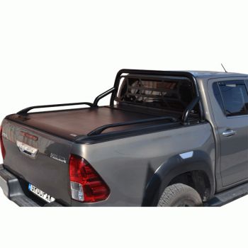 ΚΑΠΑΚΙ ΚΑΡΟΤΣΑΣ ΡΟΛΟ ΑΛΟΥΜΙΝΙΟΥ ΜΕ ΒΑΡΕΟΣ ΤΥΠΟΥ BLACK-INOX ROLL-BAR, ΑΨΙΔΑ ΤΖΑΜΙΟΥ ΚΑΙ ΚΟΥΠΑΣΤΕΣ TEK 2 MAX 9080 ROLL+RB 405BL-INOX+KOUP 115BL 2016+TOYOTA HILUX REVO 2016+ & HILUX 2021+