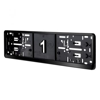 Amio - Πλαίσιο Πινακίδας Αυτοκινήτου 520x114mm Μαύρο Γυαλιστερό Piano Black για Εμπρός και Πίσω Πινακίδα - 1 τεμ. (04779/AM)