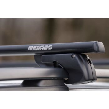 MENABO ΜΠΑΡΕΣ ΟΡΟΦΗΣ ΑΛΟΥΜΙΝΙΟΥ SHERMAN BLACK 120 cm ΣΕ ΜΑΥΡΟ ΧΡΩΜΑ ΓΙΑ Toyota Avensis (T250) Verso 5 doors 2003>2009 ΜΕ RAISED RAILS (Παράλληλες Μπάρες με Κενό) - 2 ΤΕΜ. (12280/MB)