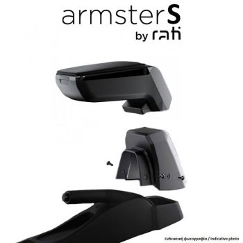 Rati - Ολοκληρωμένος Τεμπέλης Armster S για MG 3 2024 > από Πλαστικό και Δερματίνη σε Μαύρο Χρώμα με Αντάπτορα Τοποθέτησης - 1 Σετ (V01927+V01561)