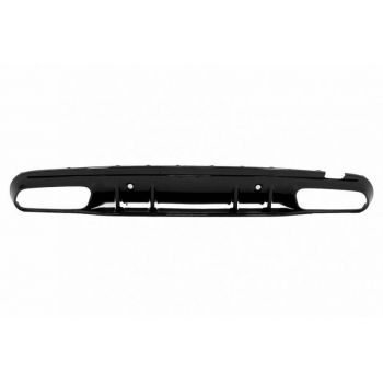 Diffuser Πίσω Προφυλακτήρα Για Mercedes-Benz C-Class W205 14-20 Sedan Amg 63 Look Με Μαύρες Μπούκες