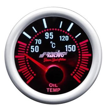 Simoni Racing ΘΕΡΜΟΚΡΑΣΙΑ ΛΑΔΙΟΥ 52mm 2'' ΜΑΥΡΟ ΜΕ ΚΟΚΚΙΝΟ ΦΩΤΙΣΜΟ