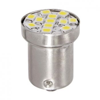 Lampa R5W 24/28V BA15s HYPER-LED12 120lm ΛΕΥΚΟ ΔΙΑΘΛΑΣΗΣ 1SMDx3chips (ΜΟΝΟΠΟΛΙΚΟ-ΦΟΥΝΤΟΥΚΙ) BLISTER 1ΤΕΜ.