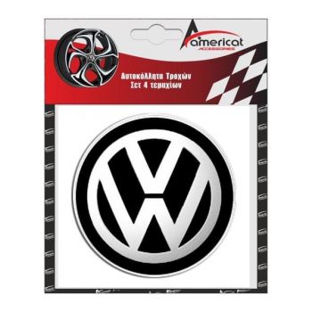 ΑΥΤΟΚΟΛΛΗΤΑ ΖΑΝΤΩΝ VW 10cm ΜΑΥΡΑ ΣΜΑΛΤΟΥ 4ΤΕΜ.
