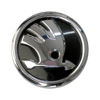 Σήμα Καπώ  SKODA ΣΗΜΑ ΚΑΠΩ ΧΡΩΜΙΟΥ ΣΤΡΟΓΓΥΛΟ 9cm