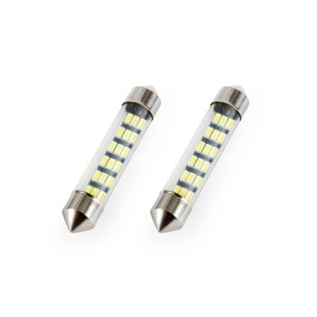 ΛΑΜΠΑΚΙΑ ΠΛΑΦΟΝΙΕΡΑΣ STANDARD FESTOON C5W 41mm - 12V - 0,7W - 5600K - 18LED (ΛΕΥΚΟ/ΨΥΧΡΟ) - 2 ΤΕΜ.