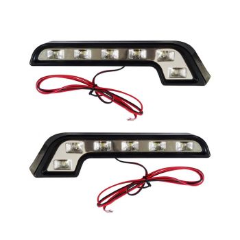 DAYLINE ΠΡΟΣΘΕΤΟ ΔΙΕΘΝΗ ΜΕ 6LED 12V 160X39X12mm ΤΥΠΟΥ MERCEDES ΓΩΝΙΑ ΜΑΥΡΟ 2ΤΕΜ.