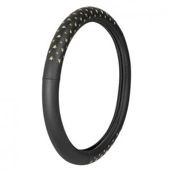 ΚΑΛΥΜΜΑ ΤΙΜΟΝΙΟΥ ICON 35/37cm (S) - ΜΑΥΡΟ/ΧΡΥΣΟ ΔΕΡΜΑΤΙΝΗ