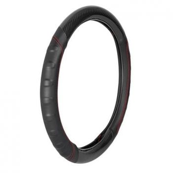 ΚΑΛΥΜΜΑ ΤΙΜΟΝΙΟΥ BULLET 37/39cm (Μ) - ΜΑΥΡΟ/ΚΟΚΚΙΝΟ - CARBON - ΔΕΡΜΑΤΙΝΗ