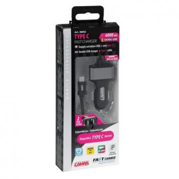 ΑΝΤΑΠΤΟΡΑΣ ΑΝΑΠΤΗΡΑ SILVER LINE 12/24V - 6000mA (2 USB & ΚΑΛΩΔΙΟ ΦΟΡΤΙΣΗΣ TYPE C) - 150 cm 