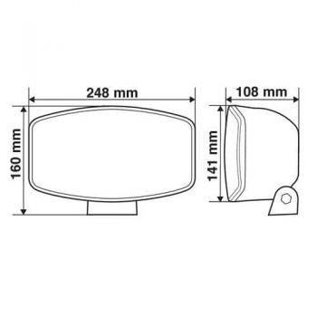 ΠΡΟΒΟΛΕΑΣ PLUTON 12/24V-H7 ΚΑΡΦΙ ΜΕ LED ΘΕΣΕΩΣ 248x141mm 1ΤΕΜ.