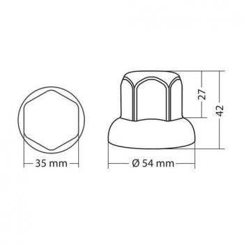 ΚΑΠΑΚΙΑ ΜΠΟΥΛΟΝΙΩΝ ΦΟΡΤΗΓΟΥ ΠΛΑΣΤΙΚΑ ΧΡΩΜΙΟΥ 32mm 10ΤΕΜ.