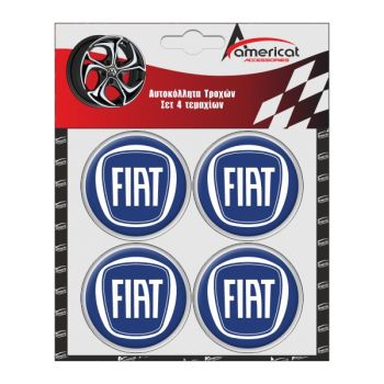 ΑΥΤΟΚΟΛΛΗΤΑ ΖΑΝΤΩΝ FIAT 6cm ΜΠΛΕ ΣΜΑΛΤΟΥ 4ΤΕΜ.