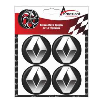 ΑΥΤΟΚΟΛΛΗΤΑ ΖΑΝΤΩΝ RENAULT 6cm ΜΑΥΡΟ ΣΜΑΛΤΟΥ 4ΤΕΜ.