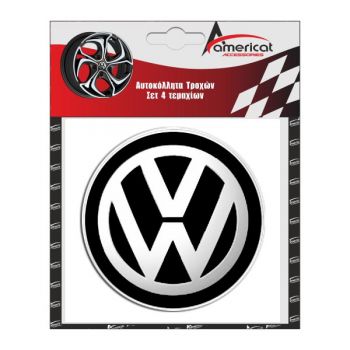ΑΥΤΟΚΟΛΛΗΤΑ ΖΑΝΤΩΝ VW 10cm ΜΑΥΡΑ ΣΜΑΛΤΟΥ 4ΤΕΜ.