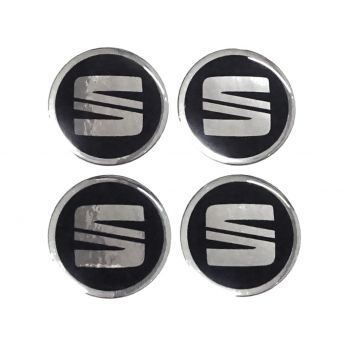 SEAT ΑΥΤΟΚΟΛΛΗΤΑ ΖΑΝΤΩΝ 6cm ΜΑΥΡΑ/ΧΡΩΜΙΟ ΣΜΑΛΤΟΥ 4ΤΕΜ.