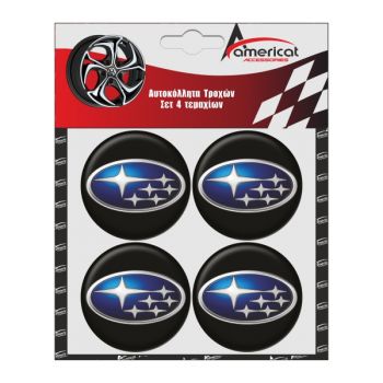 ΑΥΤΟΚΟΛΛΗΤΑ ΖΑΝΤΩΝ SUBARU 6cm ΜΑΥΡΑ ΣΜΑΛΤΟΥ 4ΤΕΜ.