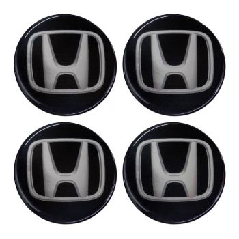 HONDA ΑΥΤΟΚΟΛΛΗΤΑ ΣΗΜΑΤΑ ΖΑΝΤΩΝ 5 cm ΜΑΥΡΟ/ΧΡΩΜΙΟ ΜΕ ΕΠΙΚΑΛΥΨΗ ΣΜΑΛΤΟΥ  - 4 ΤΕΜ.