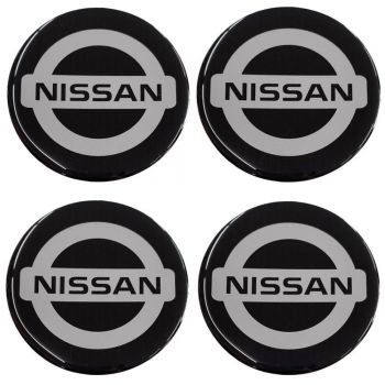 NISSAN ΑΥΤΟΚΟΛΛΗΤΑ ΣΗΜΑΤΑ ΖΑΝΤΩΝ 5 cm ΜΑΥΡΟ/ΧΡΩΜΙΟ ΜΕ ΕΠΙΚΑΛΥΨΗ ΣΜΑΛΤΟΥ  - 4 ΤΕΜ.