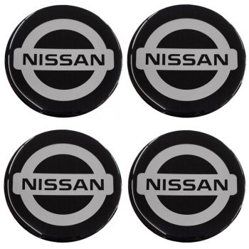 NISSAN ΑΥΤΟΚΟΛΛΗΤΑ ΣΗΜΑΤΑ ΖΑΝΤΩΝ 5 cm ΜΑΥΡΟ/ΧΡΩΜΙΟ ΜΕ ΕΠΙΚΑΛΥΨΗ ΣΜΑΛΤΟΥ  - 4 ΤΕΜ.