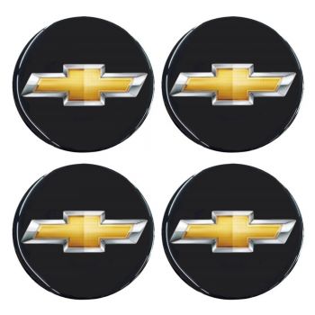 CHEVROLET ΑΥΤΟΚΟΛΛΗΤΑ ΣΗΜΑΤΑ ΖΑΝΤΩΝ 5 cm ΜΑΥΡΟ/ΚΙΤΡΙΝΟ/ΧΡΩΜΙΟ ΜΕ ΕΠΙΚΑΛΥΨΗ ΣΜΑΛΤΟΥ  - 4 ΤΕΜ.
