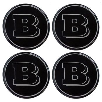 BRABUS ΑΥΤΟΚΟΛΛΗΤΑ ΣΗΜΑΤΑ ΖΑΝΤΩΝ 5 cm ΜΑΥΡΟ/ΧΡΩΜΙΟ ΜΕ ΕΠΙΚΑΛΥΨΗ ΣΜΑΛΤΟΥ  - 4 ΤΕΜ.