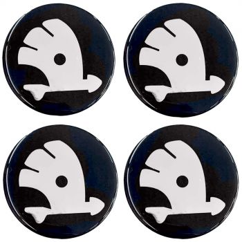 SKODA ΑΥΤΟΚΟΛΛΗΤΑ ΣΗΜΑΤΑ ΖΑΝΤΩΝ 5 cm ΜΑΥΡΟ/ΧΡΩΜΙΟ ΜΕ ΕΠΙΚΑΛΥΨΗ ΣΜΑΛΤΟΥ  - 4 ΤΕΜ.