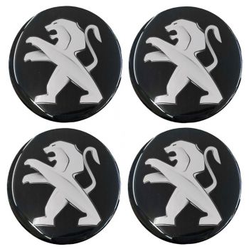 PEUGEOT ΑΥΤΟΚΟΛΛΗΤΑ ΣΗΜΑΤΑ ΖΑΝΤΩΝ 5 cm ΜΑΥΡΟ/ΧΡΩΜΙΟ ΜΕ ΕΠΙΚΑΛΥΨΗ ΣΜΑΛΤΟΥ  - 4 ΤΕΜ.
