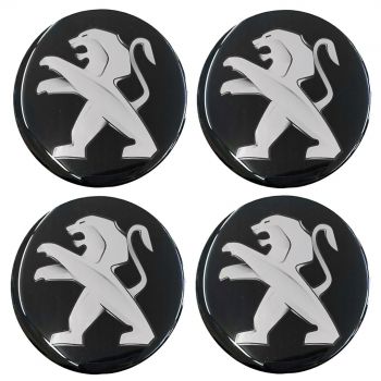 PEUGEOT ΑΥΤΟΚΟΛΛΗΤΑ ΣΗΜΑΤΑ ΖΑΝΤΩΝ 5 cm ΜΑΥΡΟ/ΧΡΩΜΙΟ ΜΕ ΕΠΙΚΑΛΥΨΗ ΣΜΑΛΤΟΥ  - 4 ΤΕΜ.