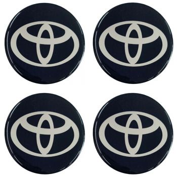 TOYOTA ΑΥΤΟΚΟΛΛΗΤΑ ΣΗΜΑΤΑ ΖΑΝΤΩΝ 5 cm ΜΑΥΡΟ/ΧΡΩΜΙΟ ΜΕ ΕΠΙΚΑΛΥΨΗ ΣΜΑΛΤΟΥ  - 4 ΤΕΜ.