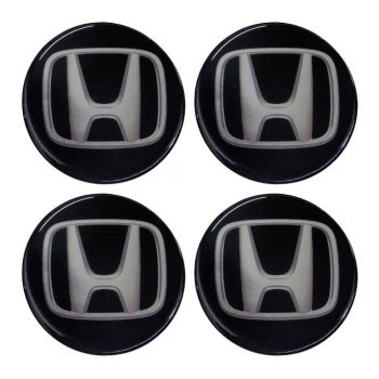 HONDA ΑΥΤΟΚΟΛΛΗΤΑ ΖΑΝΤΩΝ 6 cm ΜΑΥΡΟ/ΧΡΩΜΙΟ ΜΕ ΕΠΙΚΑΛΥΨΗ ΣΜΑΛΤΟΥ - 4 ΤΕΜ.