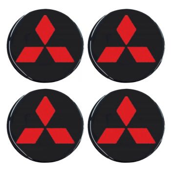 MITSUBISHI ΑΥΤΟΚΟΛΛΗΤΑ ΣΗΜΑΤΑ ΖΑΝΤΩΝ 5,5 cm ΜΑΥΡΟ/ΚΟΚΚΙΝΟ ΜΕ ΕΠΙΚΑΛΥΨΗ ΣΜΑΛΤΟΥ  - 4 ΤΕΜ.
