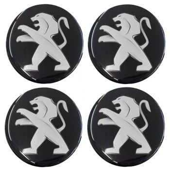 PEUGEOT ΑΥΤΟΚΟΛΛΗΤΑ ΣΗΜΑΤΑ ΖΑΝΤΩΝ 5,5 cm ΜΑΥΡA ΜΕ ΕΠΙΚΑΛΥΨΗ ΣΜΑΛΤΟΥ  - 4 ΤΕΜ.