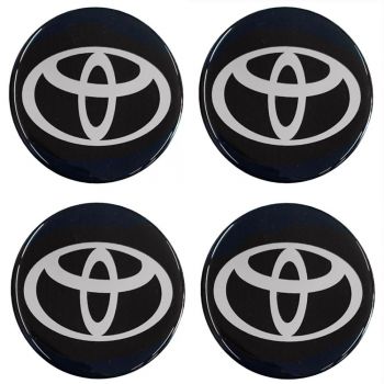 TOYOTA ΑΥΤΟΚΟΛΛΗΤΑ ΣΗΜΑΤΑ ΖΑΝΤΩΝ 5,5 cm ΜΑΥΡA ΜΕ ΕΠΙΚΑΛΥΨΗ ΣΜΑΛΤΟΥ  - 4 ΤΕΜ.