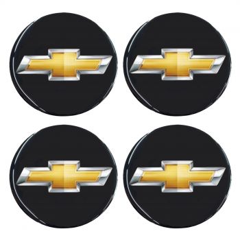 CHEVROLET ΑΥΤΟΚΟΛΛΗΤΑ ΣΗΜΑΤΑ ΖΑΝΤΩΝ 5,5 cm ΜΑΥΡΟ/ΧΡΩΜΙΟ ΜΕ ΕΠΙΚΑΛΥΨΗ ΣΜΑΛΤΟΥ  - 4 ΤΕΜ.